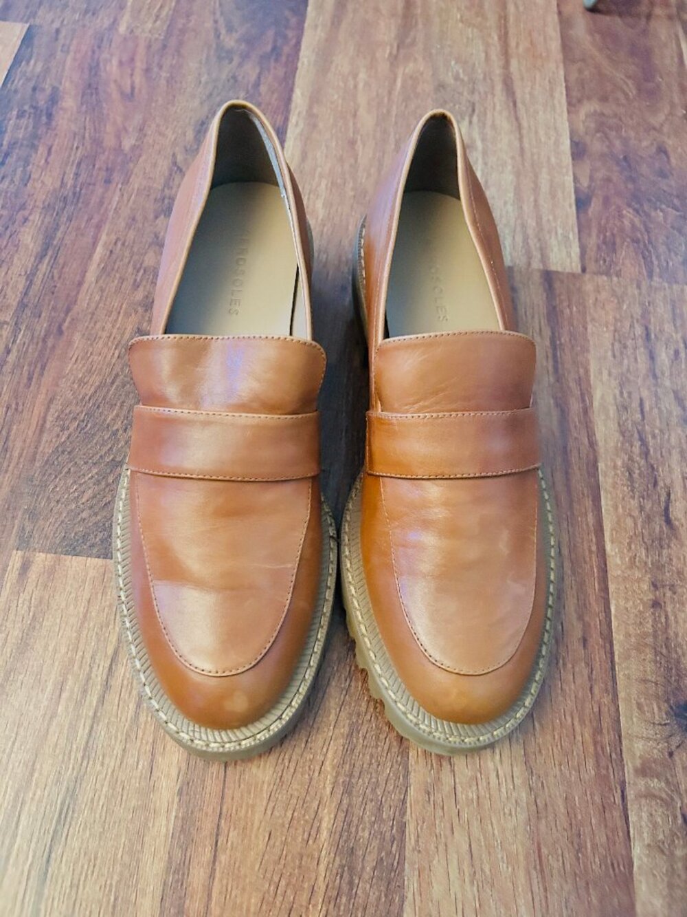 PRE-LOVED AEROSOLES RONNIE LEATHER LOAFER-TAN, SZ 8